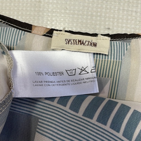 Systemaction Poncho Cardigan Shrug Lightweight Brown Geometric Print One Size - Picture 10 of 10